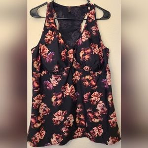 TORRID Active black roses swim top sixe 3